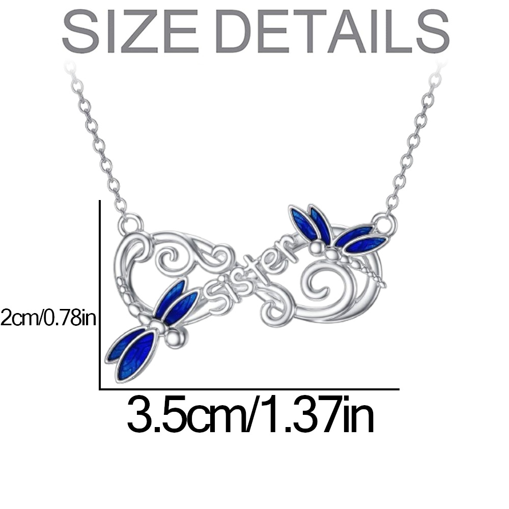 Collar hermana libélula para mujer, cadena de moda azul_voghion.com