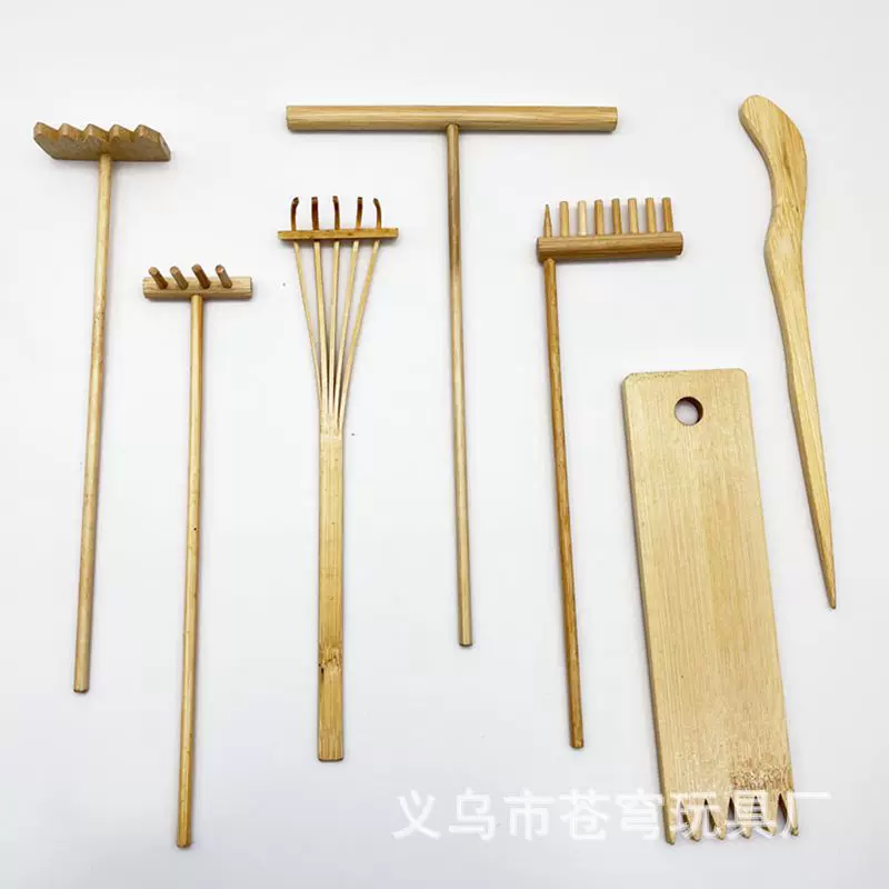 迷你沙画小竹耙跨境竹制沙画沙推沙盘枯山水套装创意装饰摆件批发