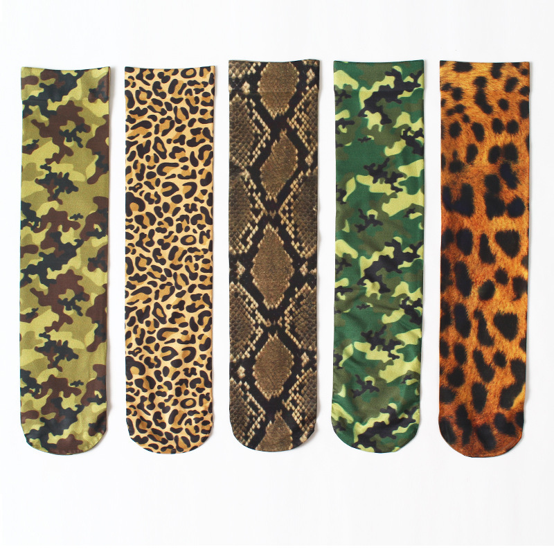 Cross-border leopard camouflage python skin yuan material socks digital 3d printing socks sublimation AliExpress ebay Cross-border leopard camouflage python skin yuan material socks digital 3d printing socks sublimation AliExpress ebay