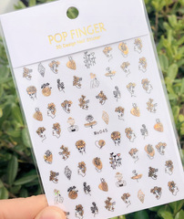 塗鴉美甲貼紙 新款跨境電商美女貼紙人臉塗鴉美甲貼紙 Me044-052