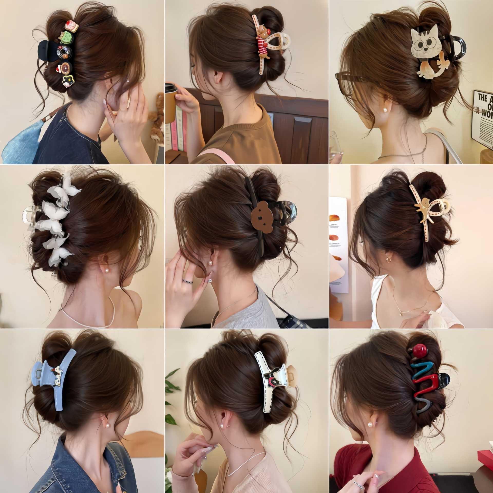 秋冬大号发量多抓夹女可爱毛绒发夹精致发卡高级感后脑勺鲨鱼夹子