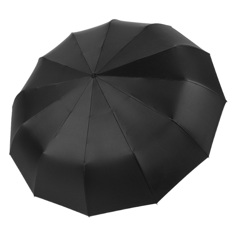 Paraguas grande personalizado, totalmente automático, de doble propósito para sol y lluvia, con revestimiento negro, resistente al agua, reforzado y a prueba de viento.