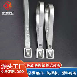 一次性铁皮封条马口铁片金属铝合金钢丝封集装箱运输铅封锁扣束线