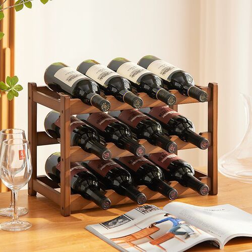 Red wine rack wine rack wine bottle wine rack multi-bottle cabinet home small display stand double-layer wine bottle storage decor