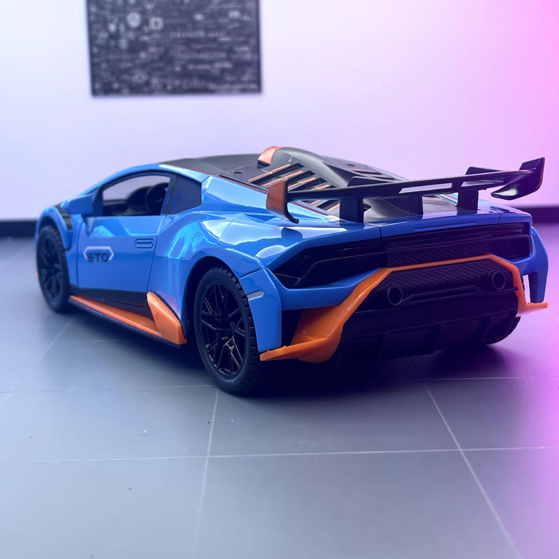 Weili aleación coche Modelo 1: 24 Lanbo STO coche deportivo Tire hacia atrás metal sonido y luz juguete coche música modelo adornos