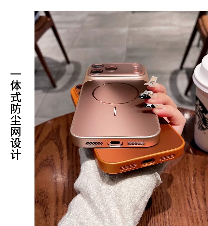 适用苹果18promax手机壳秒变大视窗AG流光磨砂磁吸iPhone17保护套