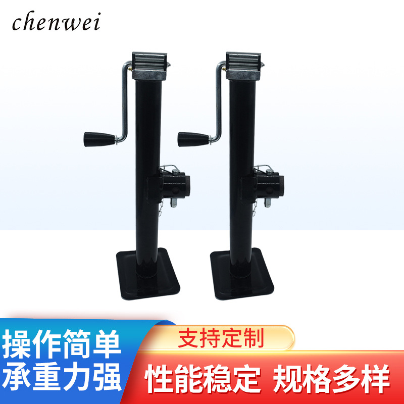 供应2000LBS手动千斤顶1吨 手摇升降拖车支腿批发 侧摇拖车千斤顶