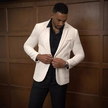 欧美外贸高级感华夫格帅气西服时尚男士潮流质感百搭西装