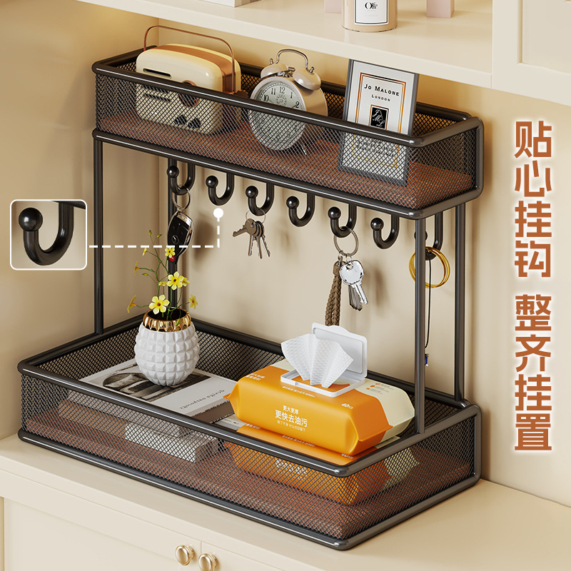 入户玄关置物架钥匙收纳架鞋柜上桌面装饰摆件展示架家用门厅挂架|undefined