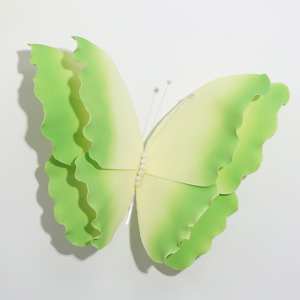 Nueva mariposa de color fantasía flores de decoración de boda flores artificiales simulación artesanía mariposa de seda de color