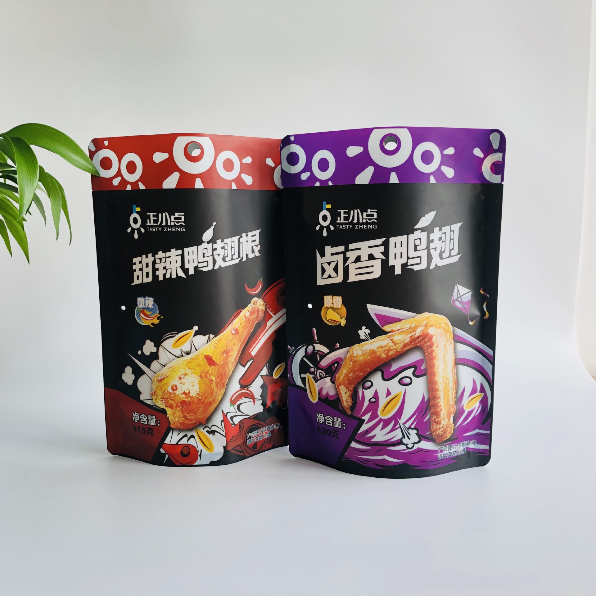 铝箔真空自封自立袋 无骨鸡爪卤制品包装袋 磨砂复合食品包装袋