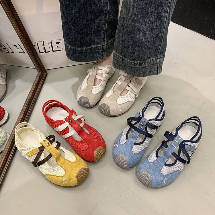 2025 новые летние дышащие сетчатые туфли Forrest Gump, универсальные модные сандалии, женские плоские повседневные спортивные туфли, дропшиппинг