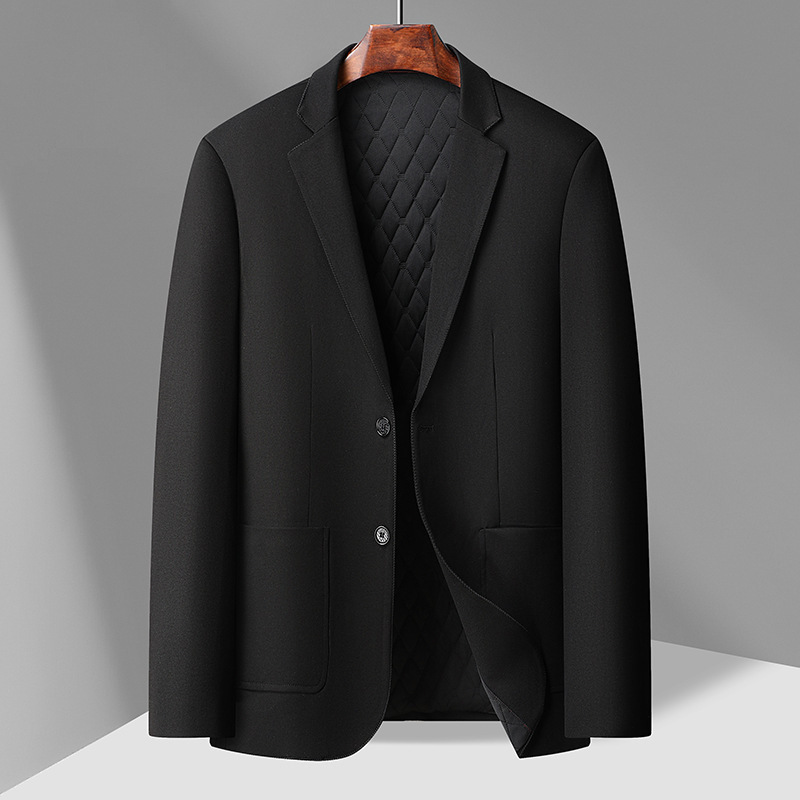 Fat Brother 2024 Autumn and Winter New Thin Cotton Suit Men's Plus Large Size Black Casual Warm Suit
