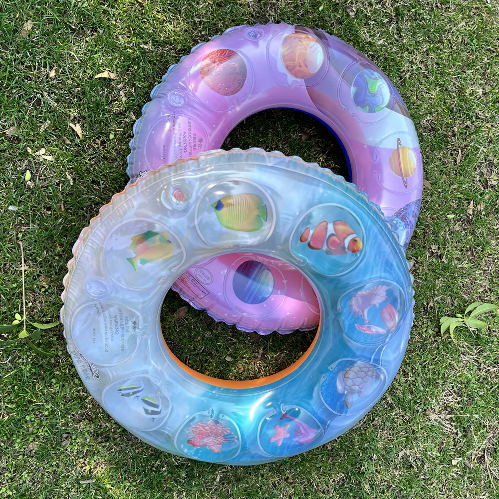 Anillo de natación para niños Anillo de natación de cristal de doble capa Dibujos animados engrosados Axilas para niños Anillo salvavidas Juguetes de agua Suministros de agua