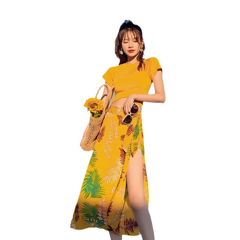 Dividir traje de baño de tres piezas traje de bikini de las mujeres sexy traje de baño adelgazante vacaciones traje de baño de aguas termales al por mayor