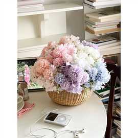 假花真花束塑料花小束把花玫瑰绢布花干花家居摆设装饰