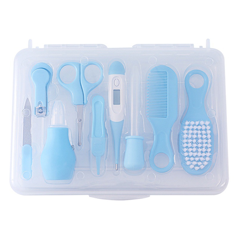 9-piece set bebé cuidado traje bebé pelo peine niños peine traje nasal aspirador cortaúñas alimentación medicina traje