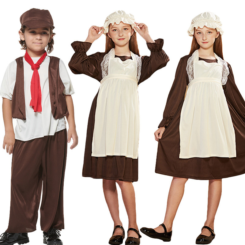 Halloween Cos Ethnic Costumes Victoria Maid Costumes for Men and Women to Sell Newspapers for Kidsren Halloween Kidsren's Costumes