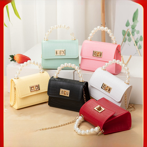 Croc-embossed pearl-handled tote shoulder bag crossbody bag for women, phone casual bag