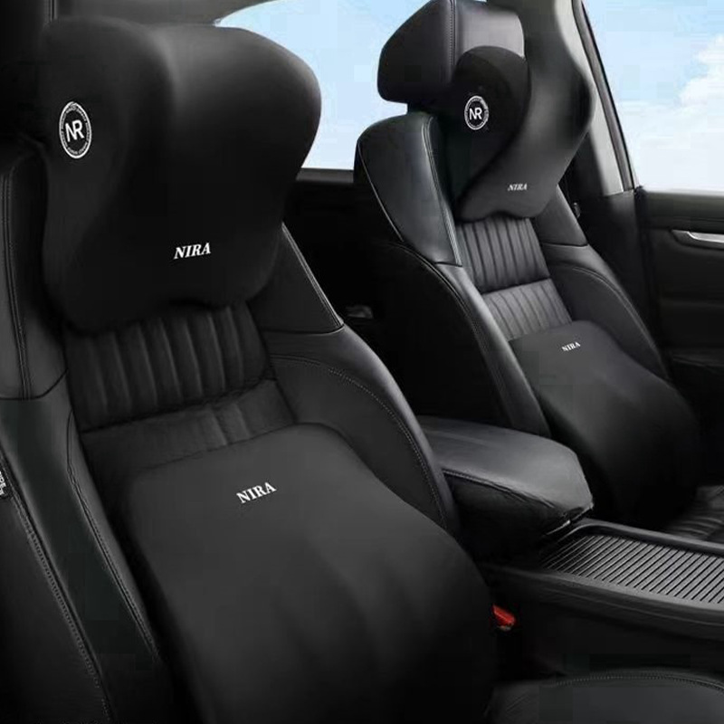 자동차 쿠션 헤드 레스트 자동차 주요 운전 베개 세트 목 자동차 시트 베개 허리 보호 방지