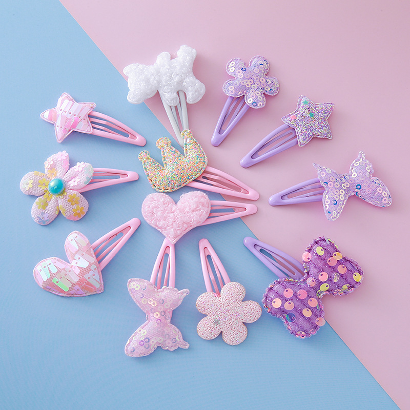 国境を越えて子供のかわいいアニメ蝶ベアー星王冠側縁クリップ髪クリップアクセサリー卸売り|undefined