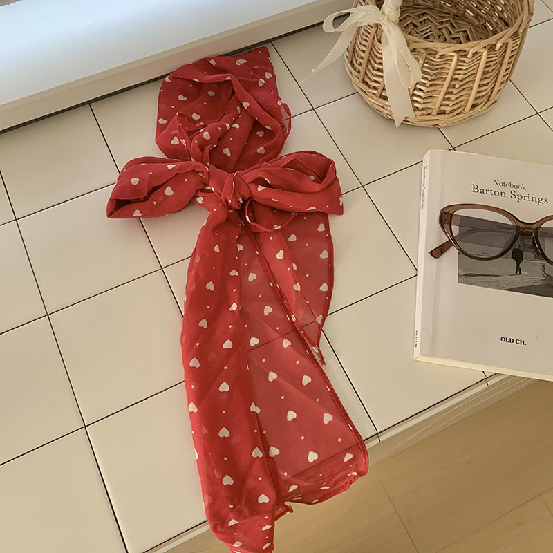 Pañuelo de seda, sentido de alta calidad, estilo francés, cinta montada, cinta para el cabello, bufanda de todo fósforo, chal, lunares, amor, bufanda de seda, bufanda pequeña