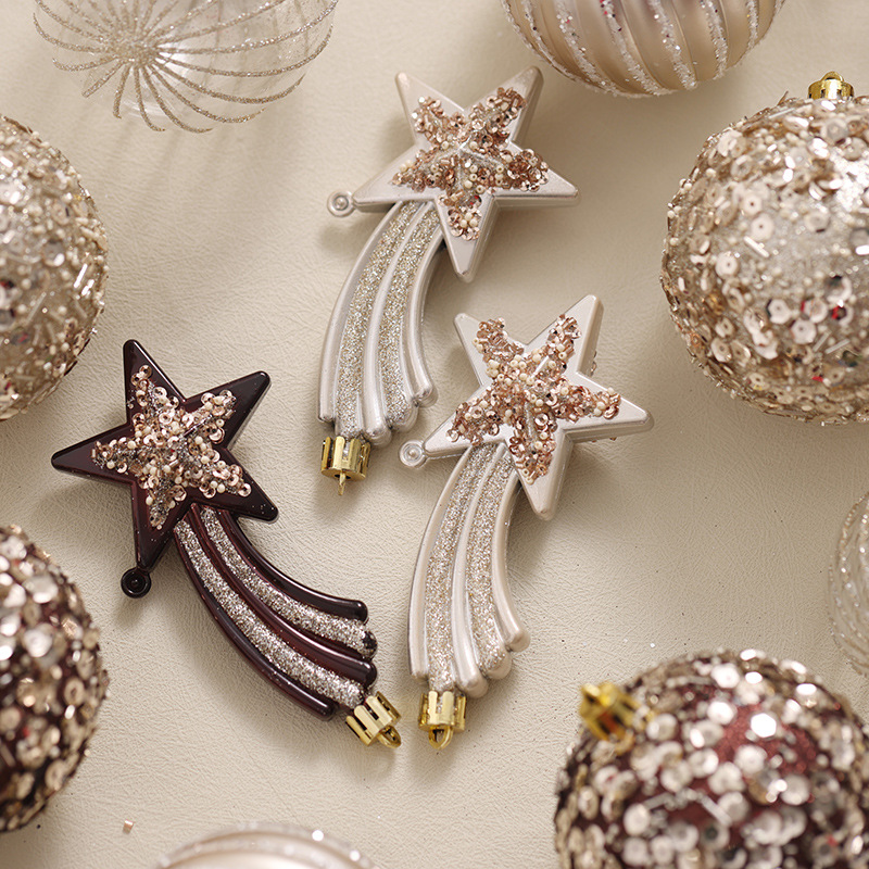 22 nuevas bolas de Navidad de champán adornos de árbol de Navidad colgantes bolas pintadas transparentes bolas de formas especiales bolas decorativas de color café