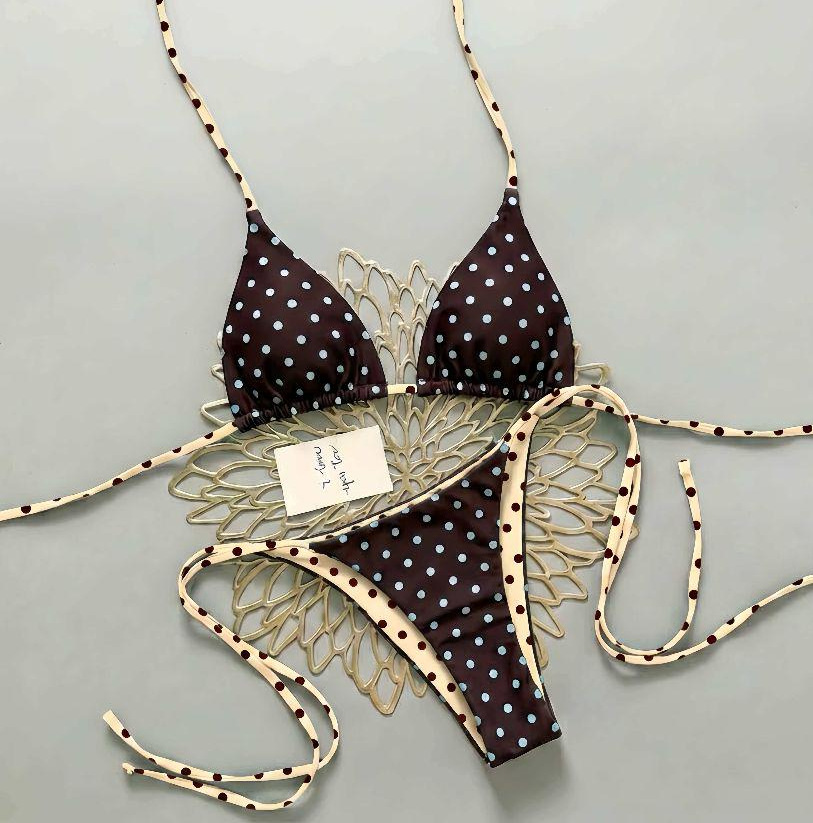 Women's Sexy Leopard Print Bikini Swimsuit Three Piece Tight Fit Halter Neck Two Piece Swimwear_ecoleips.com
