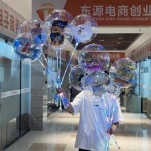 跨境热卖发光卡通内球波球透明带闪灯儿童卡通气球闪光批发