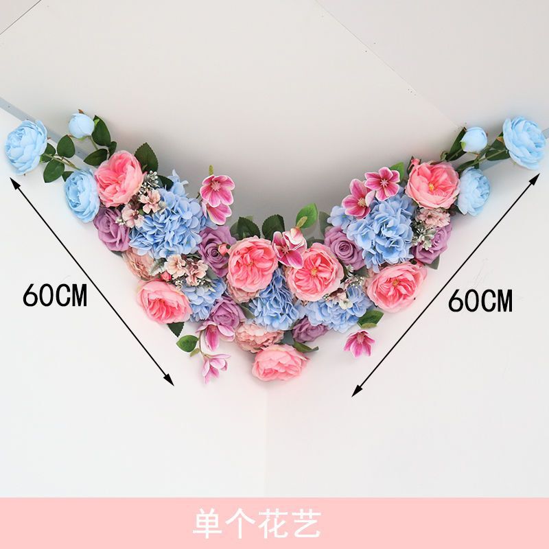 结婚室内卧室天花板客厅房顶玫瑰四角高级挂墙装饰婚房布置花墙花|undefined