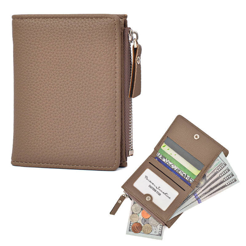 Cartera ultrafina para mujer de gran capacidad, monedero con cremallera estilo japonés