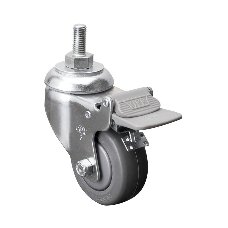 Rueda Galvanizada de TPE 571-57 3-6 Pulgadas Giratoria con Freno y Tornillo image 7