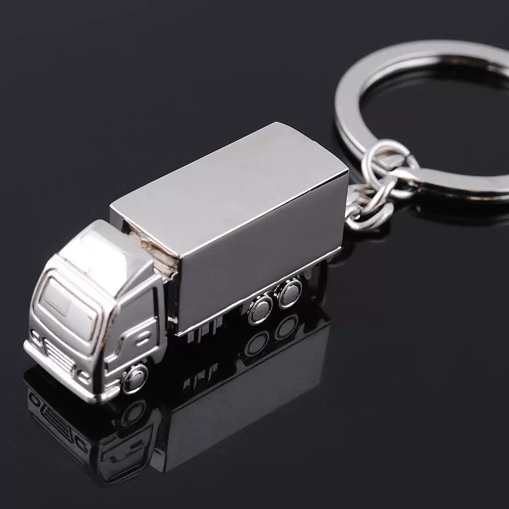 Creative truck, cartoon metal keychain