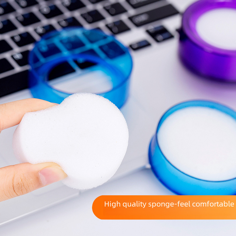 (2개) FUQIANG 라운드 젖은 손 계산 금전 등록기 스펀지 워터 박스 은행 금융 사무용품 도매