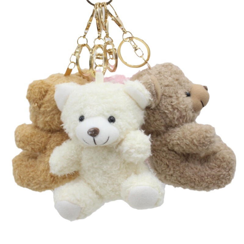 New Cartoon Curly teddy bear doll keychain bag pendant creative mobile phone shell jewelry accessories Doll Doll