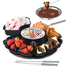 国境を越えた販売向けチョコレート鍋と綿菓子焼き機の2in1 12点セット 家庭用乾鍋