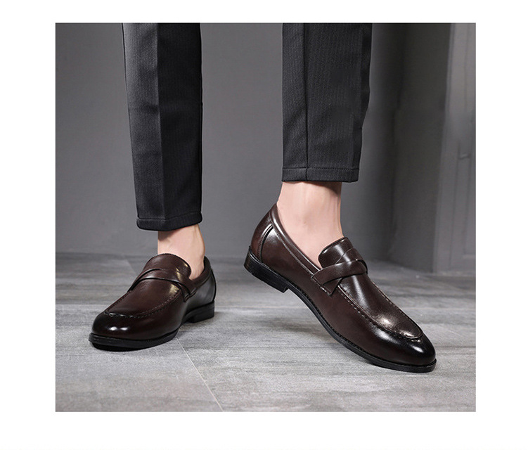 Young small leather shoes slip-on men's shoes casual shoes_voghion.com