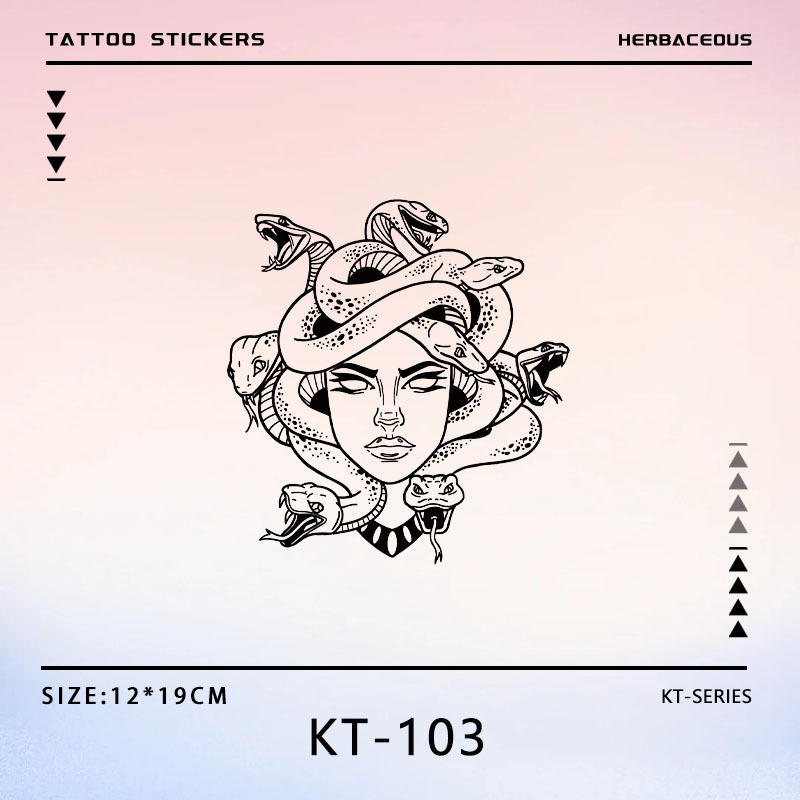 Mythical Bio Medusa Herbal Juice Tattoo Sticker Women's Side Waist Thigh Simulation Tattoo Waterproof Long-lasting Pattern Mythical Bio Medusa Herbal Juice Tattoo Sticker Women's Side Waist Thigh Simulation Tattoo Waterproof Long-lasting Pattern