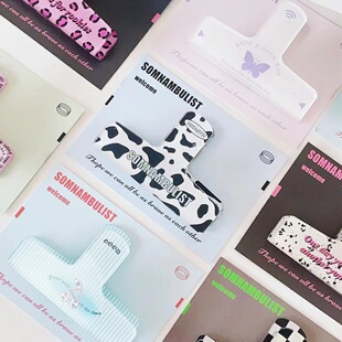 Dairy Cow Pattern Student Stationery Hand Account Clip Notepad PP Clip Office Cartoon Cute Color Acrylic Ticket Clip Storage