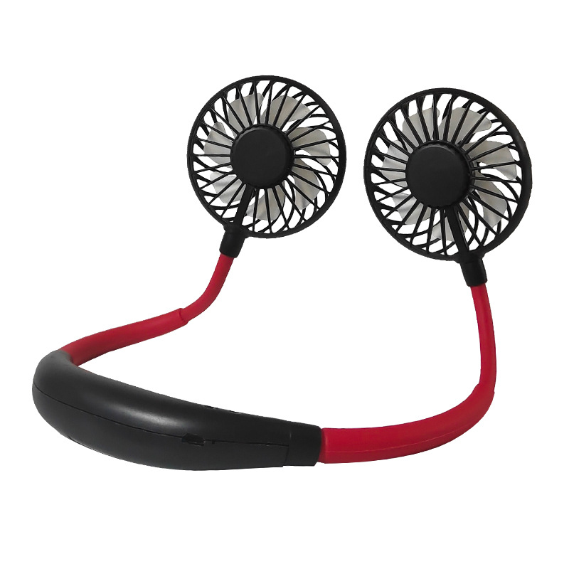 Tercera generación de cuello colgante ventilador LED aromático portátil perezoso USB silencioso LED luz nocturna colorida pequeña mini ventilador