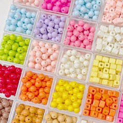 6mmマカロンアクリル塗装ブロック/ボールビーズdiy携帯チェーンビーズ材料アクセサリー部品