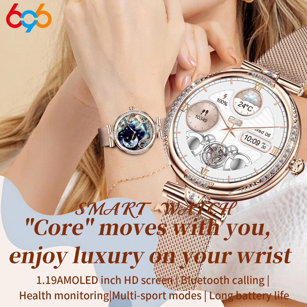 [Cross-border Exclusive] NX17PRO Women's AMOLED Bluetooth Call Motion Pedometer Multi-sport Smart Watch