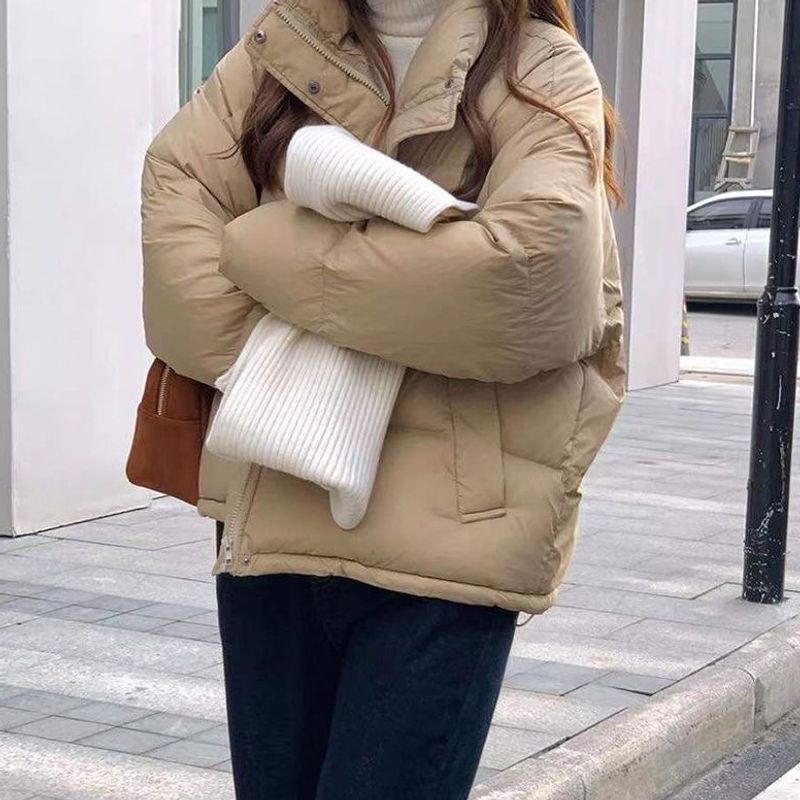Off-season Korean-style women's short down jacket, new Korean-style loose-fitting thickened white duck down puffer jacket for petite individuals, cross-border Off-season Korean-style women's short down jacket, new Korean-style loose-fitting thickened white duck down puffer jacket for petite individuals, cross-border