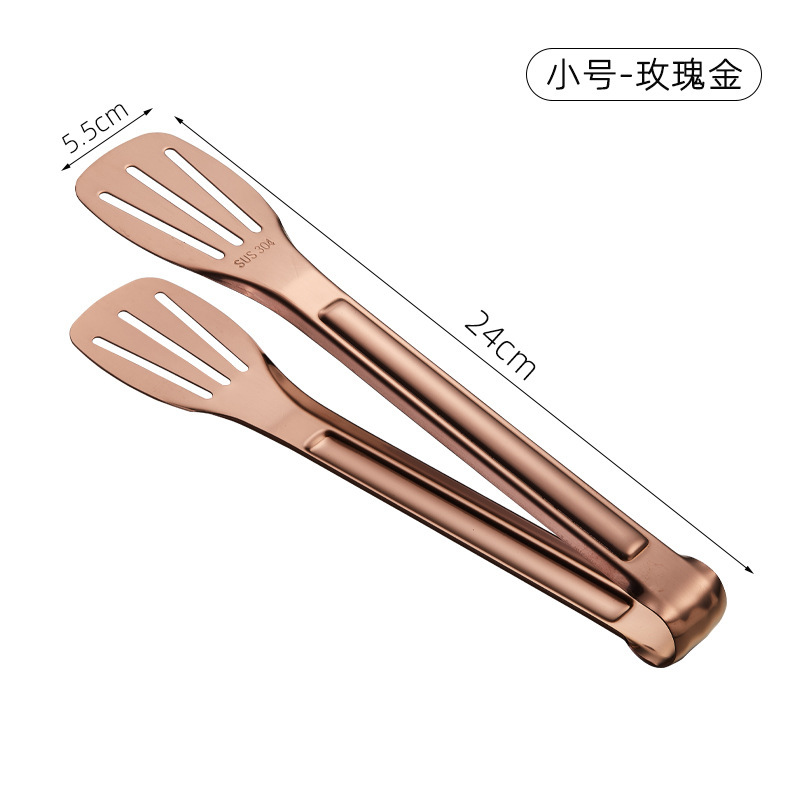 304不锈钢三线夹 食品夹面包牛排夹加厚烤肉夹多用途夹子烘焙工具|undefined