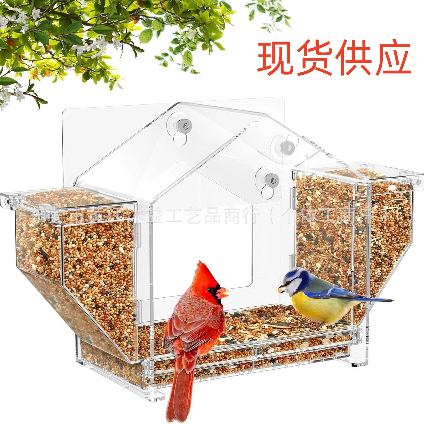 Amazon новый творческий 2025Latest Clear Bird Feeder Открытый прозрачный кормушка для птиц