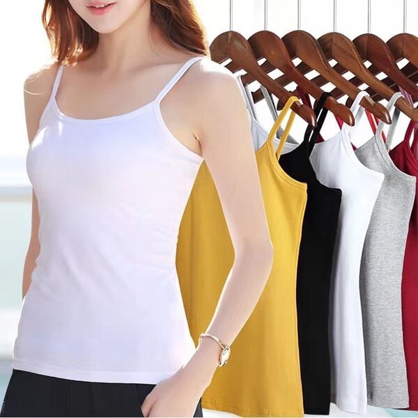 solid color fitted summer base body-friendly tank top for students