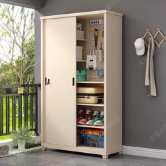 鋼製家庭用バルコニーロッカー障子大容量の低いキャビネット屋外防水日焼け止め収納キャビネット