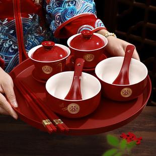 A pair of tea cups wedding wedding bowls pair of bowls and chopsticks suit red modified ceramic teacups a pair of tea sets wedding supplies