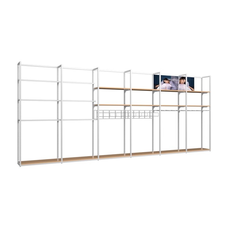 Estante de tienda textil casera almohada edredón estante de exhibición de cuatro piezas conjunto de ropa de cama pijamas estante de exhibición Gabinete