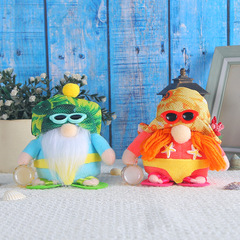 Beach Lover Cute Dwarf Beach Plush, Bikini-Clad Faceless Old Man Doll, Creative Decorative Soft Toy